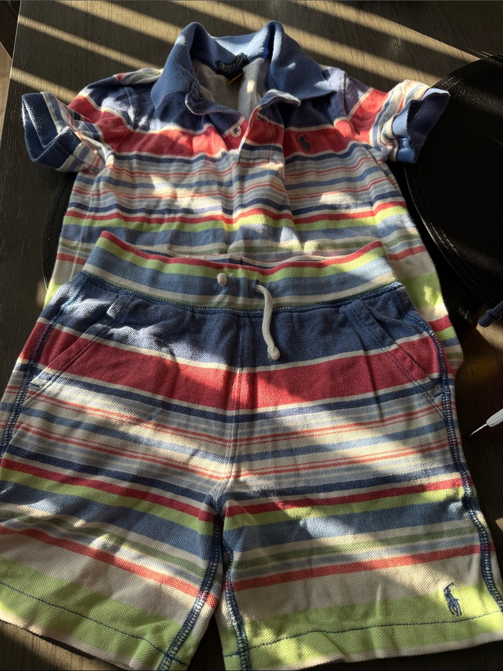 Polo by Ralph Lauren Multicolor Striped Knit Romper